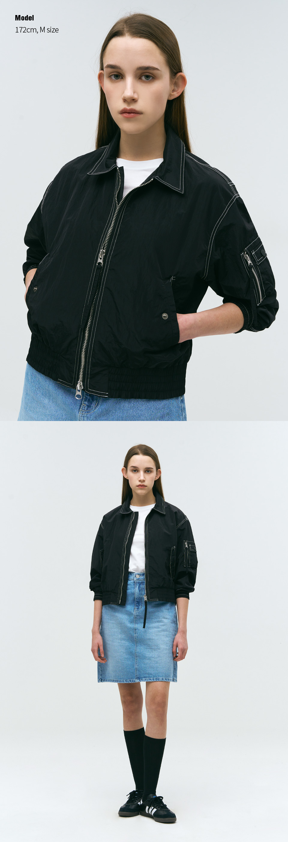 Lazy Oaf Women Contrast Stitch Jacket black